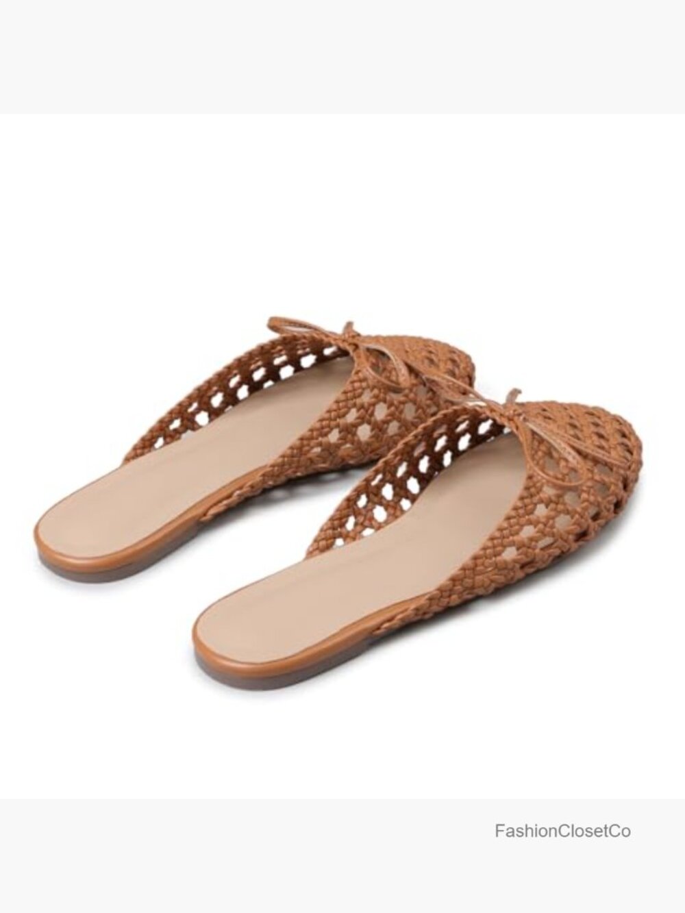 Breathable Woven Ballet Flats Slip-On Mules Lightweight No Heel - Picture 5 of 7